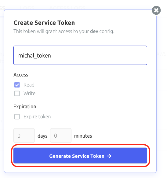 Confirm generate token